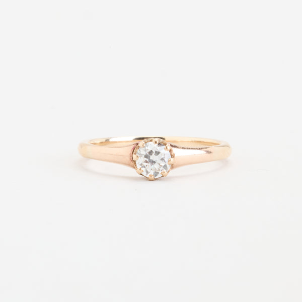 Solitairering i 14K guld med en diamant (0,27 ct), str 51