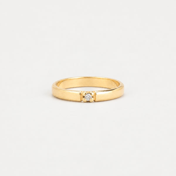 Alliance ring i 14K guld med en diamant (0,02 ct), str 53