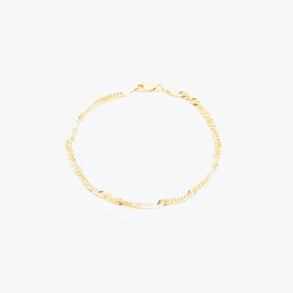 Singaporekæde Armbånd i 14K guld, 20 cm, 4.4 g