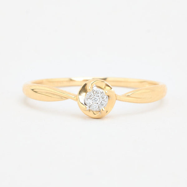 Illusion ring i 14K guld med 7 diamanter (0,013 ct), str 58