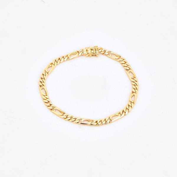 Figaro Armbånd i 14K guld, 19 cm, 13.4 g