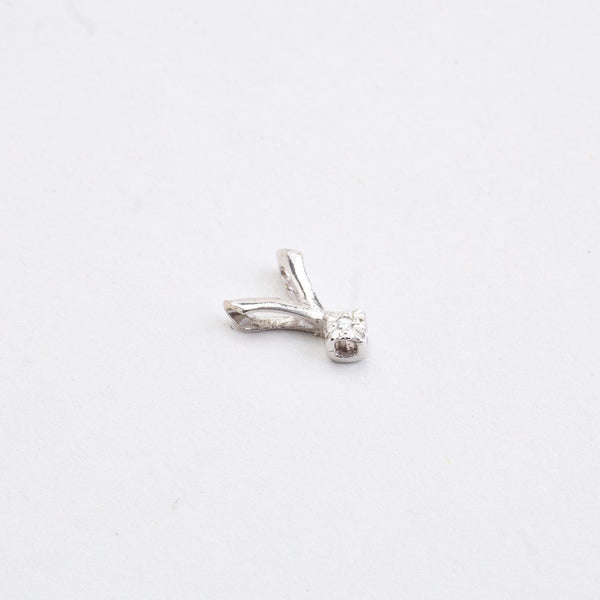 Solitaire vedhæng i 14K hvidguld med en diamant (0,01 ct), 1 cm
