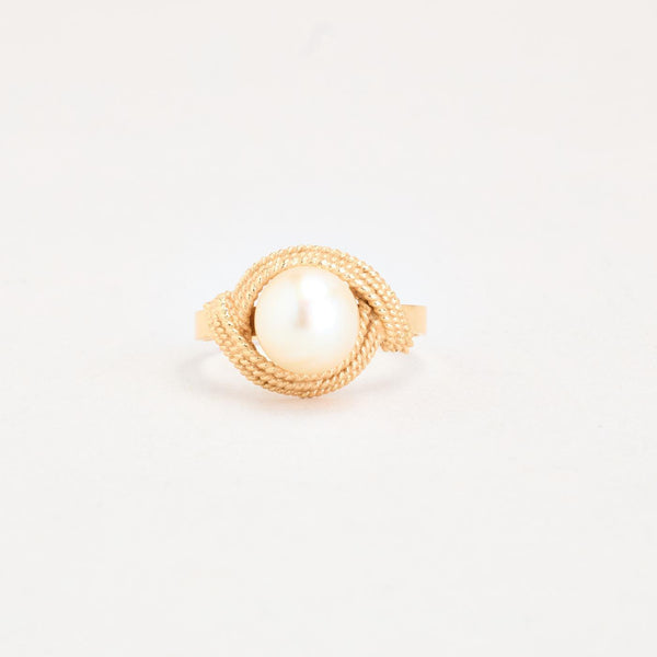 Snoet Perlering i 18K guld, Str. 54