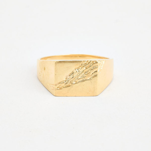 Organisk Signetring i 14K guld, str. 70