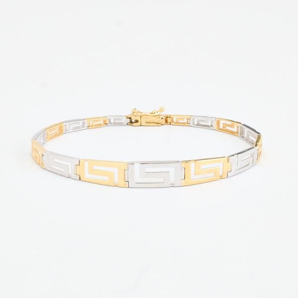 Geometrisk Armbånd i 14K guld, 19 cm, 7.59 g