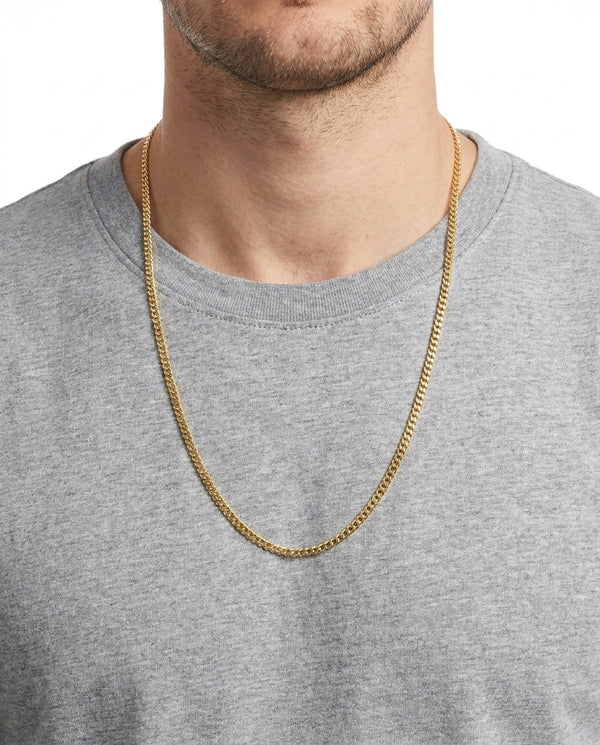 Panser Halskæde i 8K guld, 72 cm, 11 g