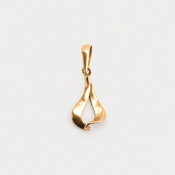 Organisk Vedhæng i 8K guld, 2 cm, 0.4 g