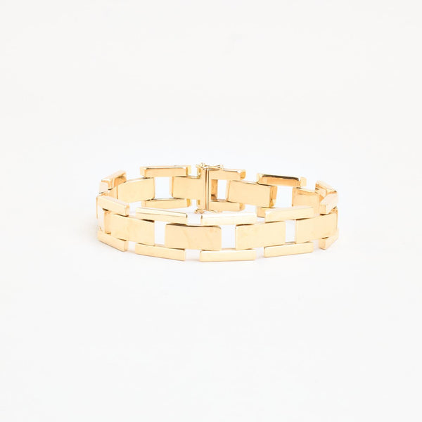 Blok Armbånd i 14K guld, 19.5 cm, 22.61 g