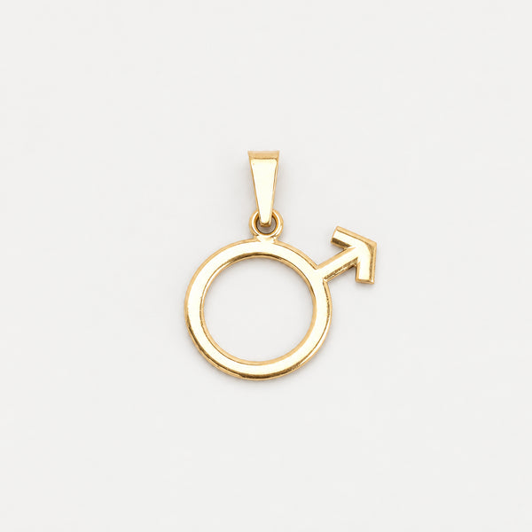 Herretegn vedhæng i 8K guld, 2.5 cm, 1 g