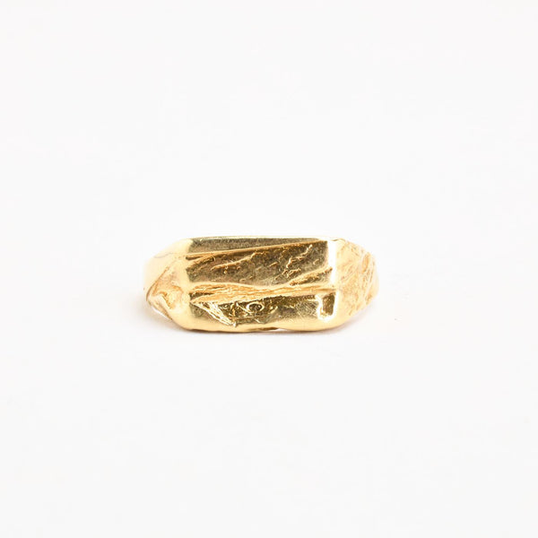 Organisk Signetring i 14K guld, str. 66