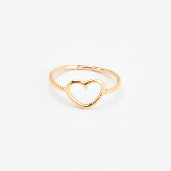 Hjertering i 14K guld, str. 49