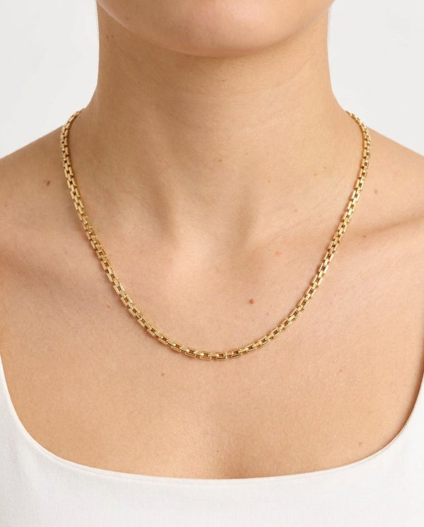 Mursten Halskæde i 14K guld, 43 cm, 12.4 g