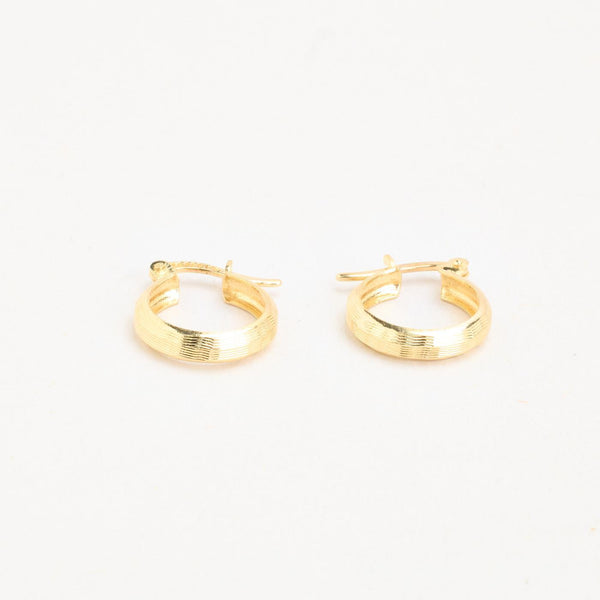 Mønstret Creoler i 14K guld, 1.5 cm,