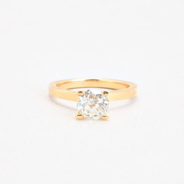 Solitairering med diamant (1.21 ct) i 14K guld, str. 52