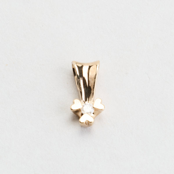 Solitaire vedhæng i 14K guld med en diamant (0,03 ct), 1 cm, 0,4 g
