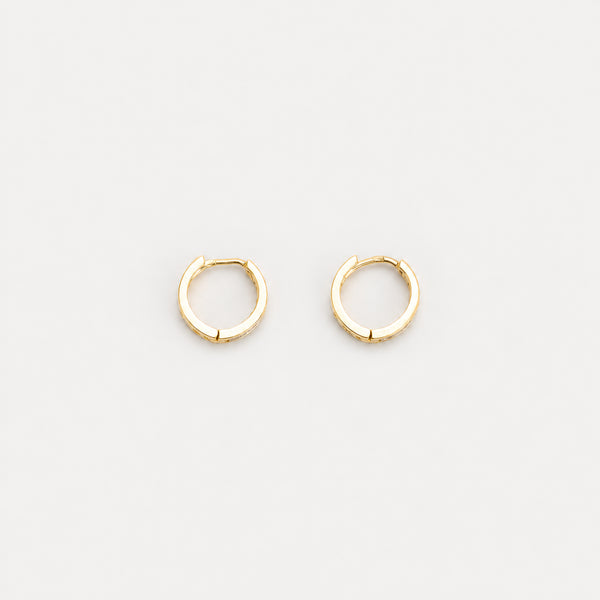 Creoler i 8K guld med zirkoner, 1 cm