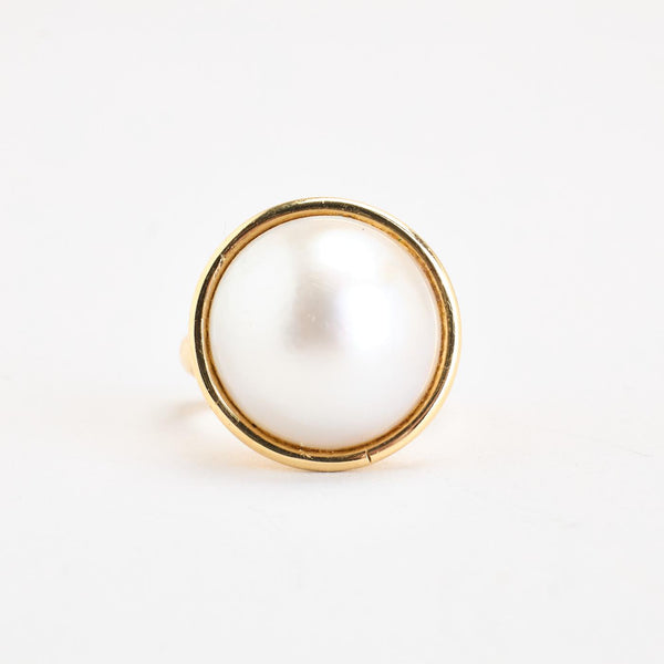 Cocktail Perlering i 14K guld, str 52