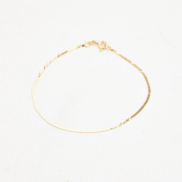 Spiral Panser Ankelkæde i 14K guld, 18.5 cm, 0.6 g