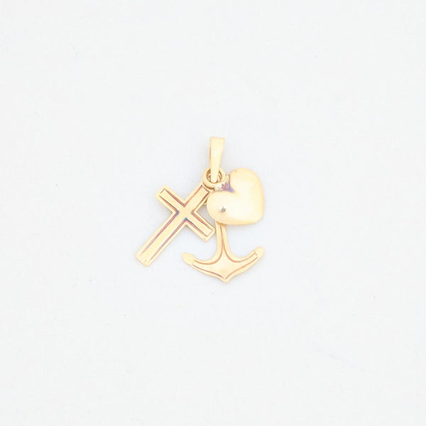 Tro, Håb & Kærlighed vedhæng i 14K guld, 2.2 cm, 1.19 g