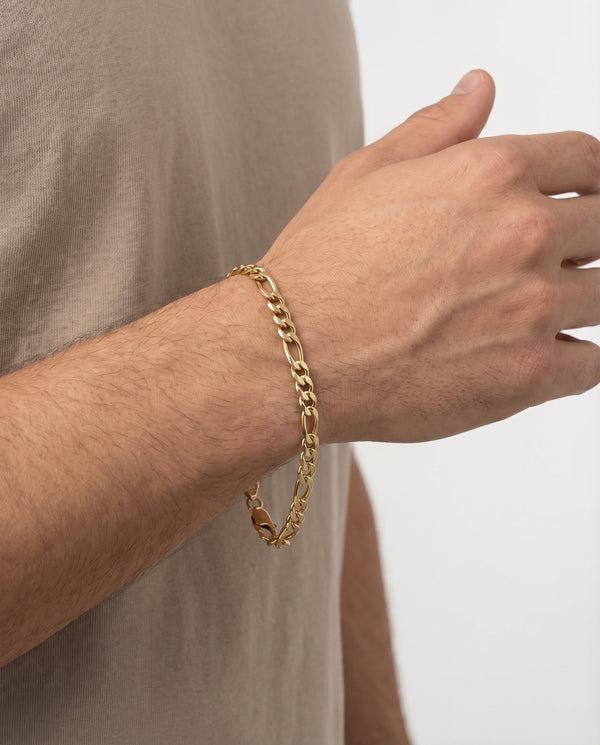 Figaro Armbånd i 8K guld, 22 cm, 11.1 g