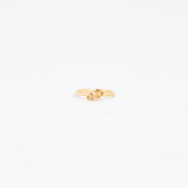 Dobbelt Blomsterring i 8K guld, str. 49