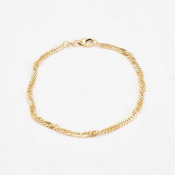 Singaporekæde Armbånd i 14K guld, 17.5 cm, 2.48 g