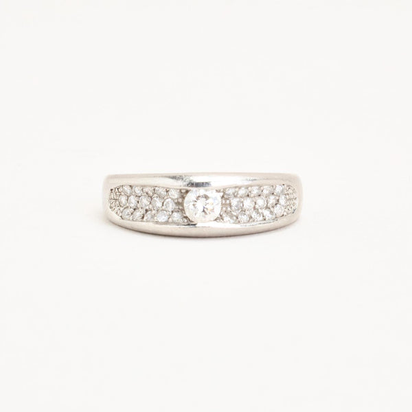 Pavé Gypsyring i platin med diamanter (0,45 ct), Str. 54