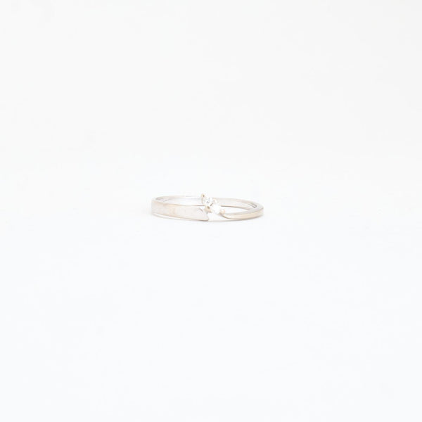 Toi et moi ring i 14K hvidguld med diamanter (0,04 ct)