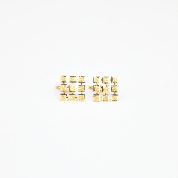 Geometrisk Blok Manchetknapper i 18K guld, 1.7 cm, 7.5 g