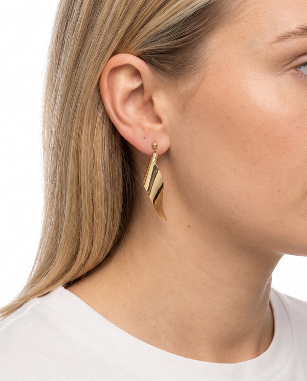 Spiral Ørehængere i 14K guld, 5 cm,
