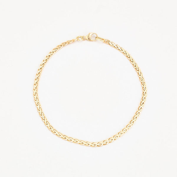Flettet Armbånd i 14K guld, 19.5 cm, 3.38 g