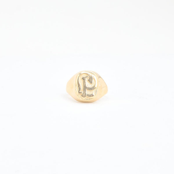 Monogram Signetring i 14K guld, str. 58