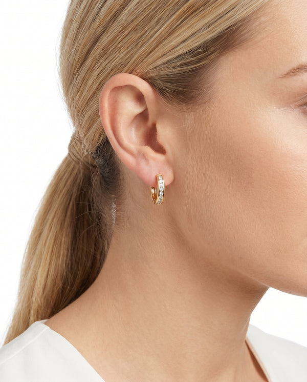 Diamant Creoler i 18K guld (0,31 ct), 1.3 cm