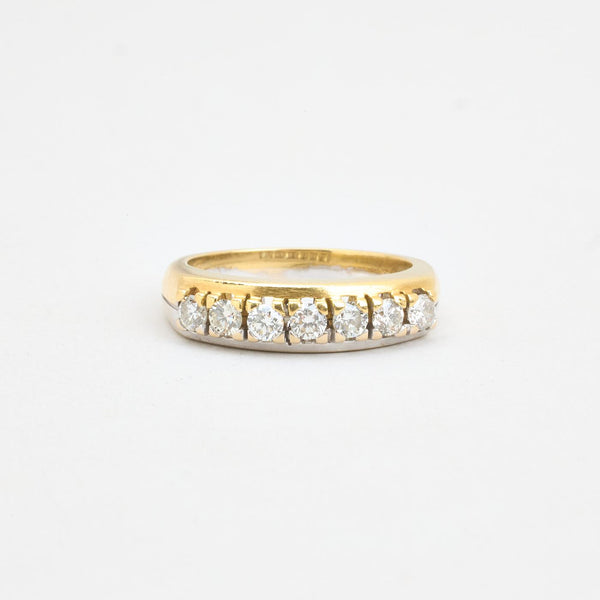 Geometrisk alliancering i 18K guld og hvidguld med diamanter (0,67 ct), str 56