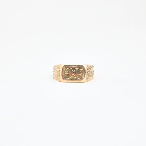Monogram Signetring i 14K guld, str. 56