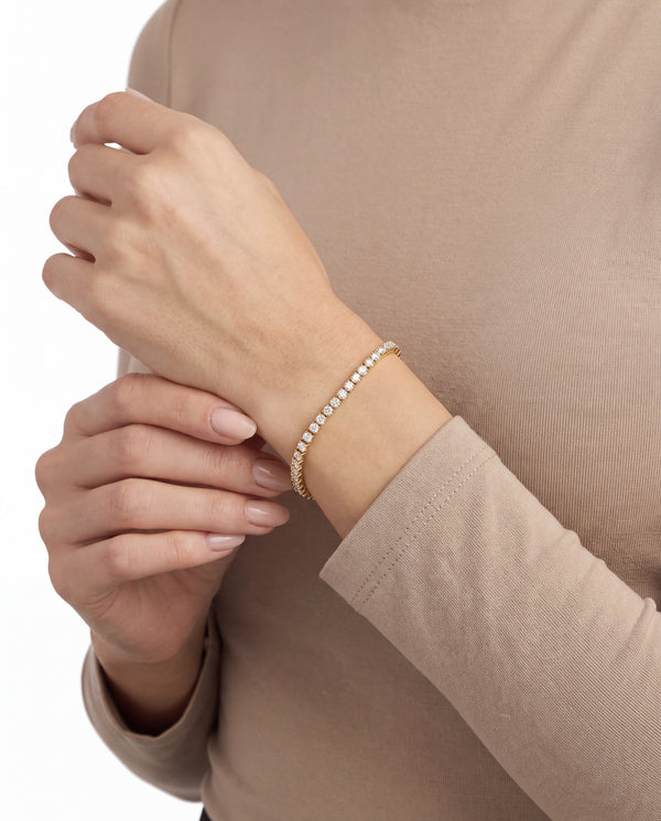 Tennisarmbånd i 18K guld med diamanter (1,41 ct), 17,5 cm, 5,7 g