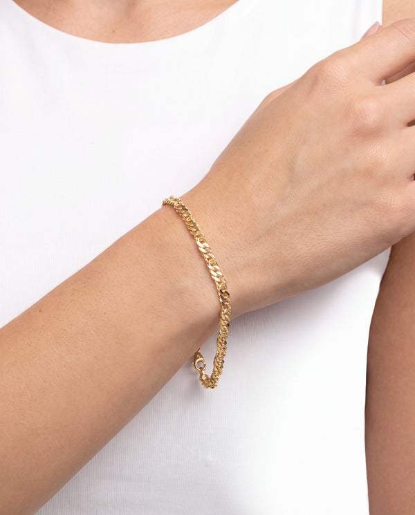 Singaporekæde Armbånd i 14K guld, 19 cm, 4.3 g
