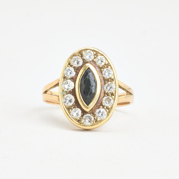 Rosetring i 14K guld med 12 diamanter (0,50 ct), str 60