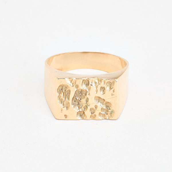 Organisk Signetring i 14K guld, str. 60
