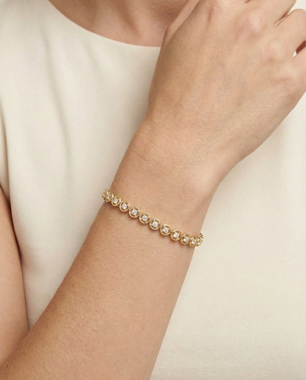 Tennisarmbånd i 9K guld med diamanter (1.21 ct), 19.5 cm, 4.75 g