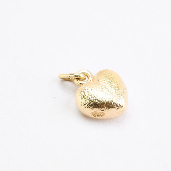 Matteret Hjerte vedhæng i 14K guld, 2 cm, 7.4 g