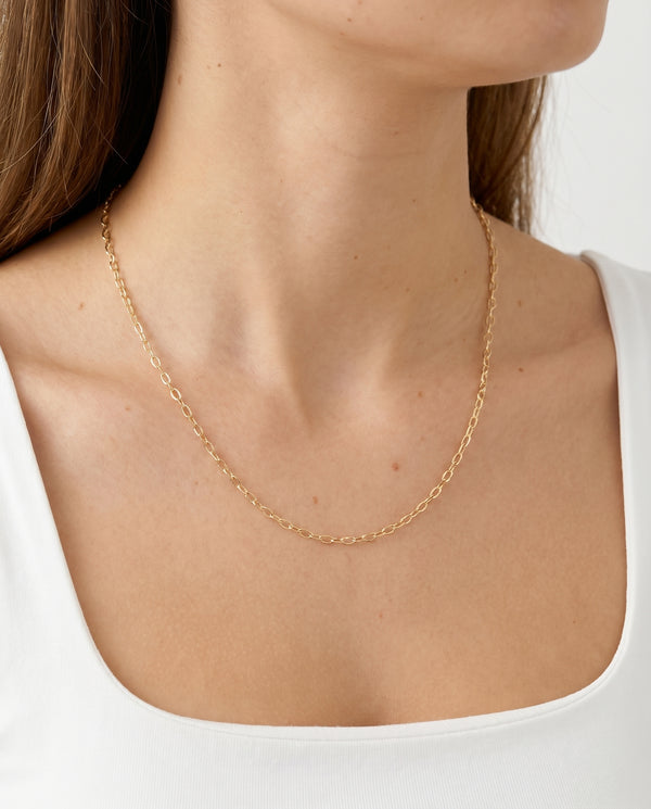 Link Halskæde i 14K guld, 43 cm, 3.1 g