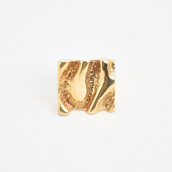 Organisk Signetring i 14K guld, str. 56