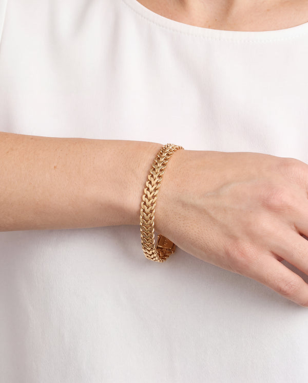 Sildebenskæde Armbånd i 18K guld, 19 cm, 17.47 g