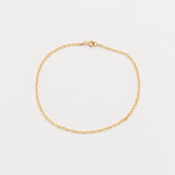 Mariner Link Ankelkæde i 14K guld, 23 cm, 1.52 g