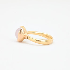 Ole Lynggaard Lotus 1 ring i 18K guld med rosakvarts, str 51