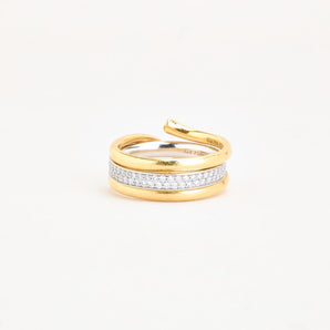 Georg Jensen Magic ring i 18K guld og hvidguld med diamanter (0,51 ct), Str. 52