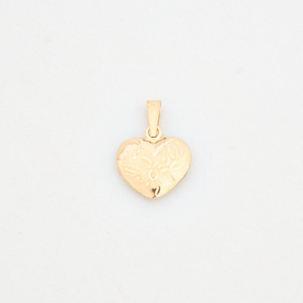 Ciseleret Hjerte vedhæng i 8K guld, 2 cm, 0.91 g
