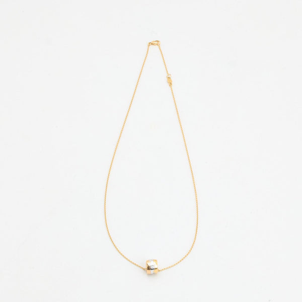 Georg Jensen Fusion Halskæde i 18K guld, hvidguld og rosaguld med diamanter (0,05 ct), 46 cm