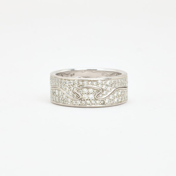 Georg Jenen Fusion Pavé ring i 18K hvidguld med en diamanter (1,56 ct), str 55